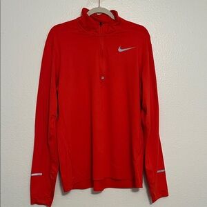 NIKE - Red Half-Zip Long Sleeve Dri-Fit shirt - Size L